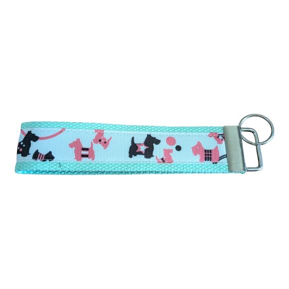 Scottie Dog Keychain Wristlet Handmade Key FOB Scottish Terrier Present Gift Pet - Picture 4 of 5